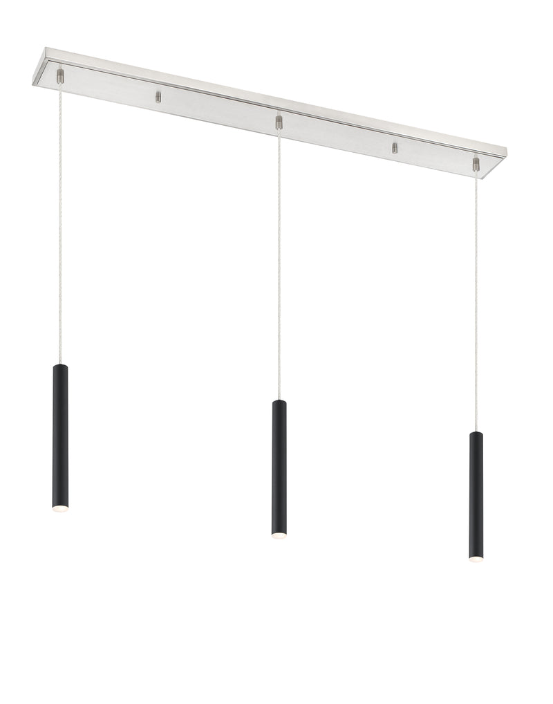 Forest 3 Light 46" Linear Pendant, 12" Tall in Brushed Nickel