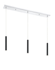 Forest 3 Light 46" Linear Pendant, 12" Tall in Chrome