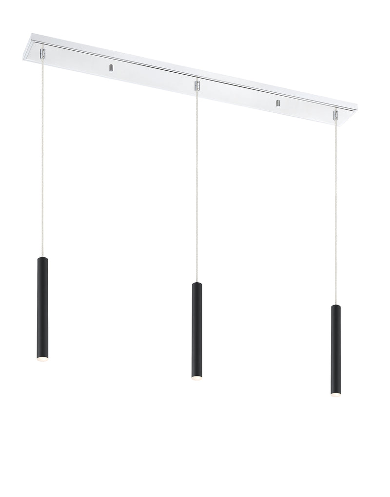 Forest 3 Light 46" Linear Pendant, 12" Tall in Chrome