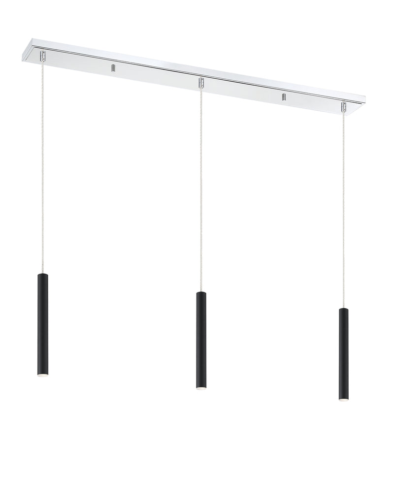Forest 3 Light 46" Linear Pendant, 12" Tall in Chrome