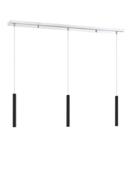 Forest 3 Light 46" Linear Pendant, 12" Tall in Chrome