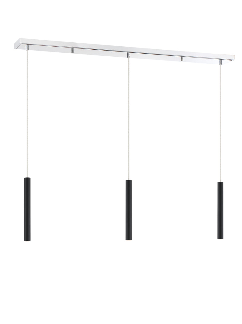 Forest 3 Light 46" Linear Pendant, 12" Tall in Chrome