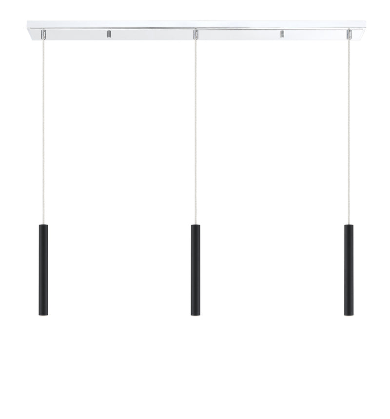 Forest 3 Light 46" Linear Pendant, 12" Tall in Chrome