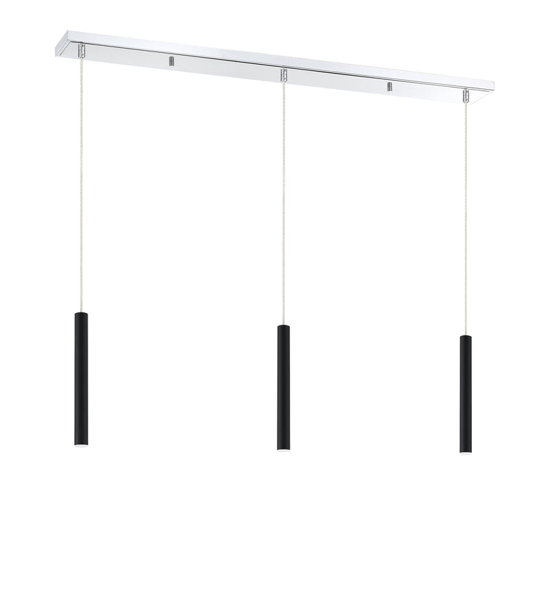 Forest 3 Light 46" Linear Pendant, 12" Tall in Chrome