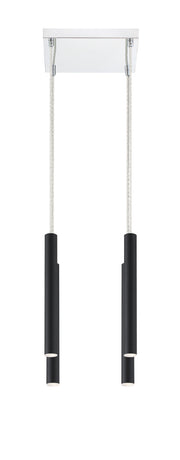 Forest 4 Light 9.5" Pendant, 12" Tall in Matte Black