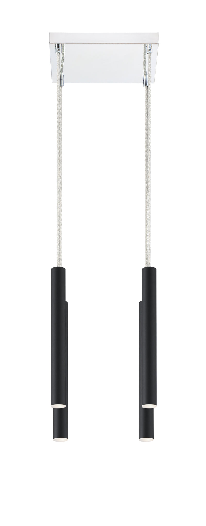Forest 4 Light 9.5" Pendant, 12" Tall in Matte Black