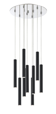 Forest 9 Light 16" Pendant, 12" Tall in Matte Black