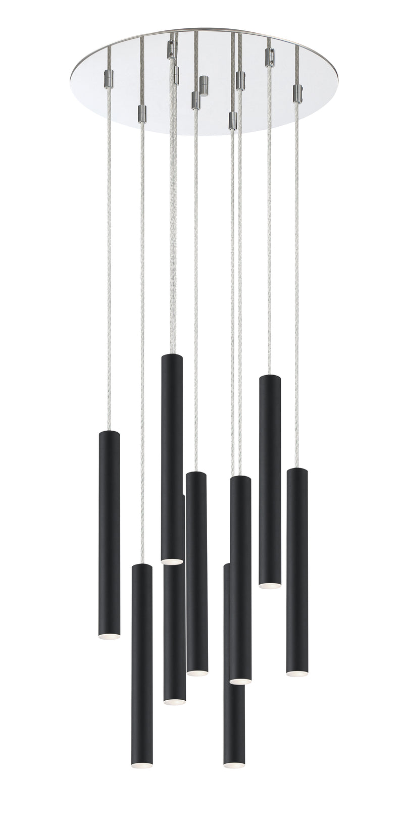 Forest 9 Light 16" Pendant, 12" Tall in Matte Black