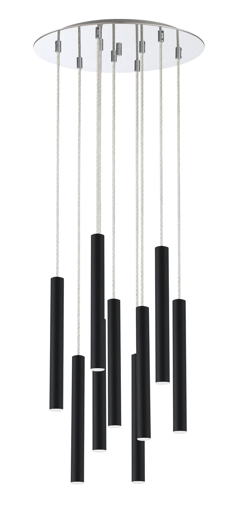 Forest 9 Light 16" Pendant, 12" Tall in Matte Black