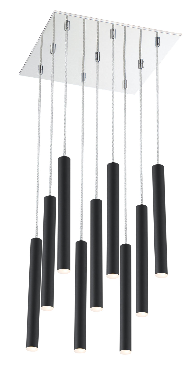 Forest 9 Light 14" Pendant, 12" Tall in Matte Black