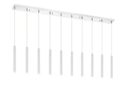 Forest 10 Light 56.5" Linear Pendant, 12" Tall in Matte White