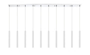 Forest 10 Light 56.5" Linear Pendant, 12" Tall in Matte White