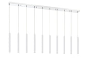 Forest 10 Light 56.5" Linear Pendant, 12" Tall in Matte White