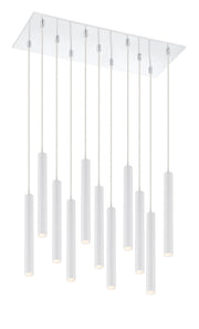 Forest 11 Light 9.75" Pendant, 12" Tall in Matte White
