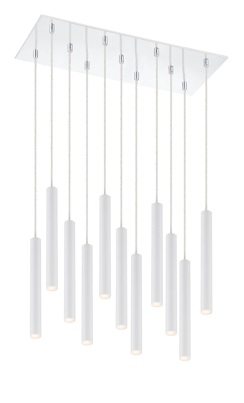 Forest 11 Light 9.75" Pendant, 12" Tall in Matte White