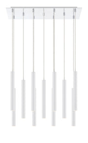 Forest 11 Light 9.75" Pendant, 12" Tall in Matte White