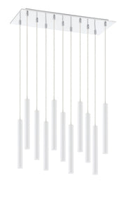 Forest 11 Light 9.75" Pendant, 12" Tall in Matte White