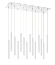 Forest 14 Light 9.75" Pendant, 12" Tall in Matte White