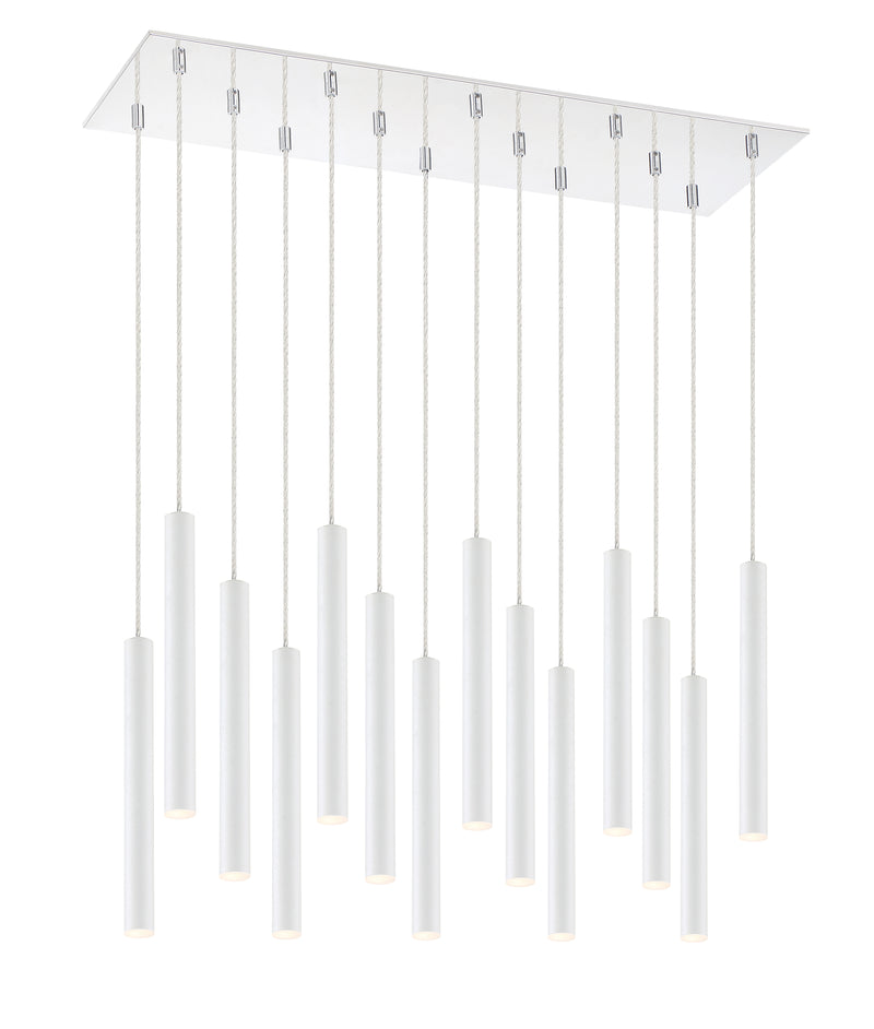 Forest 14 Light 9.75" Pendant, 12" Tall in Matte White