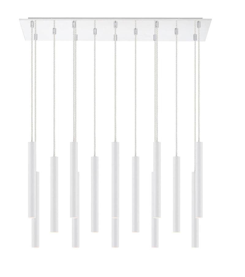 Forest 14 Light 9.75" Pendant, 12" Tall in Matte White