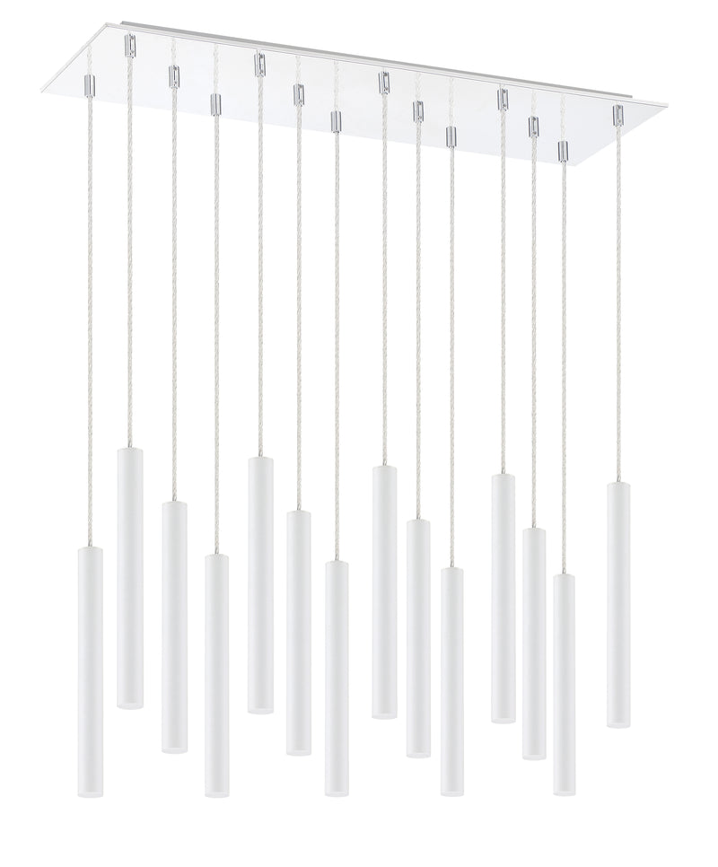 Forest 14 Light 9.75" Pendant, 12" Tall in Matte White