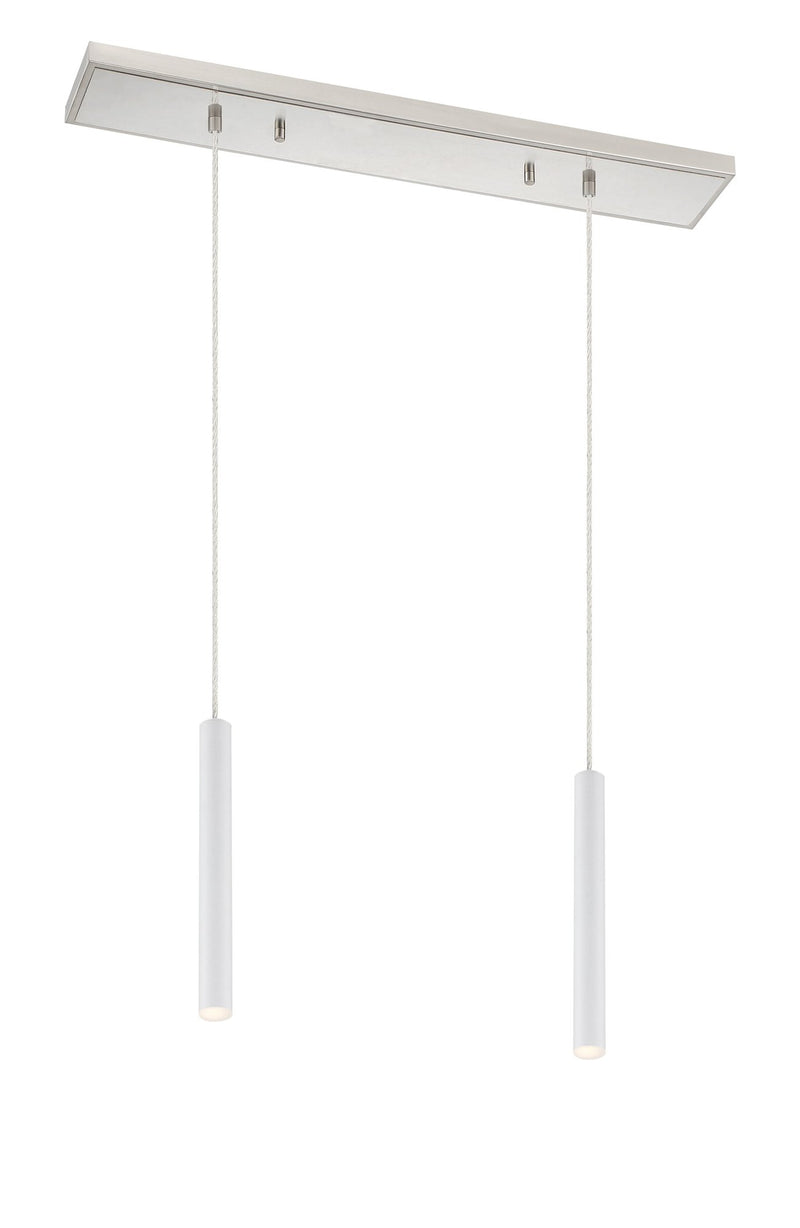 Forest 2 Light 30" Linear Pendant, 12" Tall in Brushed Nickel