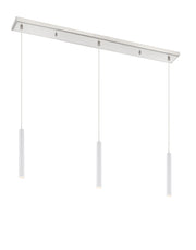Forest 3 Light 46" Linear Pendant, 12" Tall in Brushed Nickel