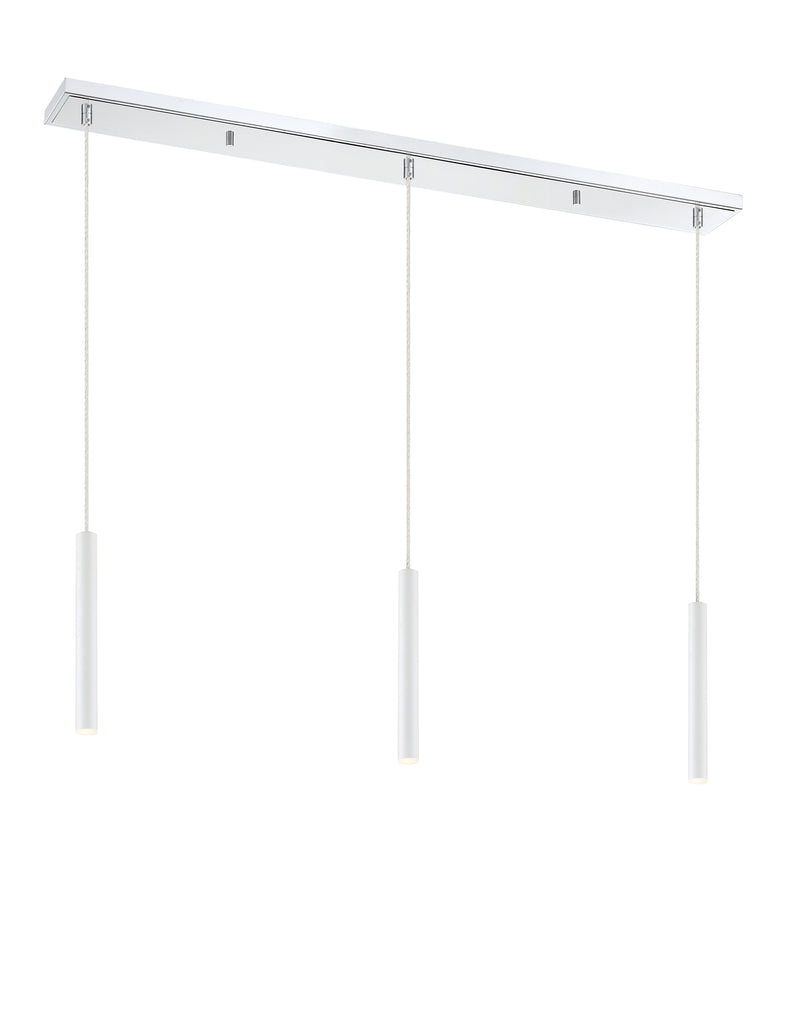 Forest 3 Light 46" Linear Pendant, 12" Tall in Chrome