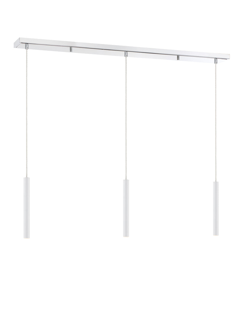 Forest 3 Light 46" Linear Pendant, 12" Tall in Chrome