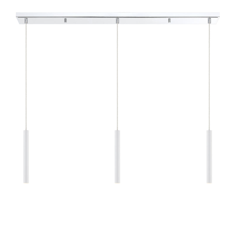 Forest 3 Light 46" Linear Pendant, 12" Tall in Chrome