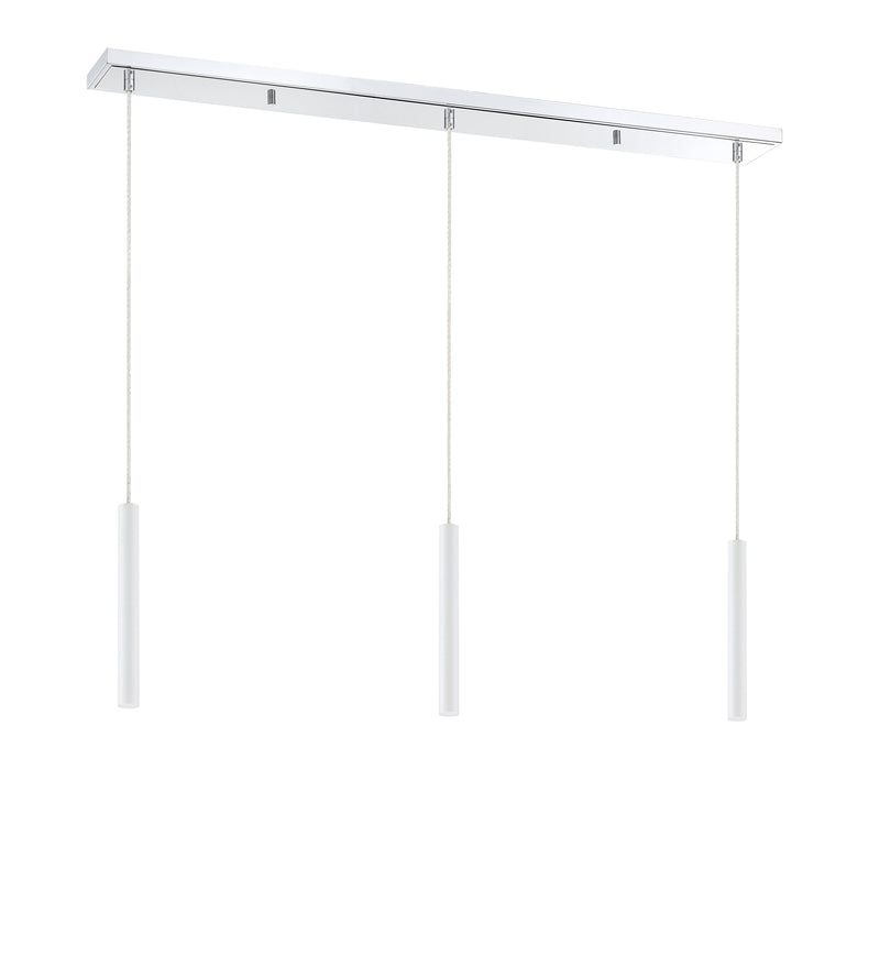 Forest 3 Light 46" Linear Pendant, 12" Tall in Chrome