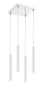 Forest 4 Light 9.5" Pendant, 12" Tall in Chrome