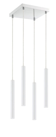 Forest 4 Light 9.5" Pendant, 12" Tall in Chrome