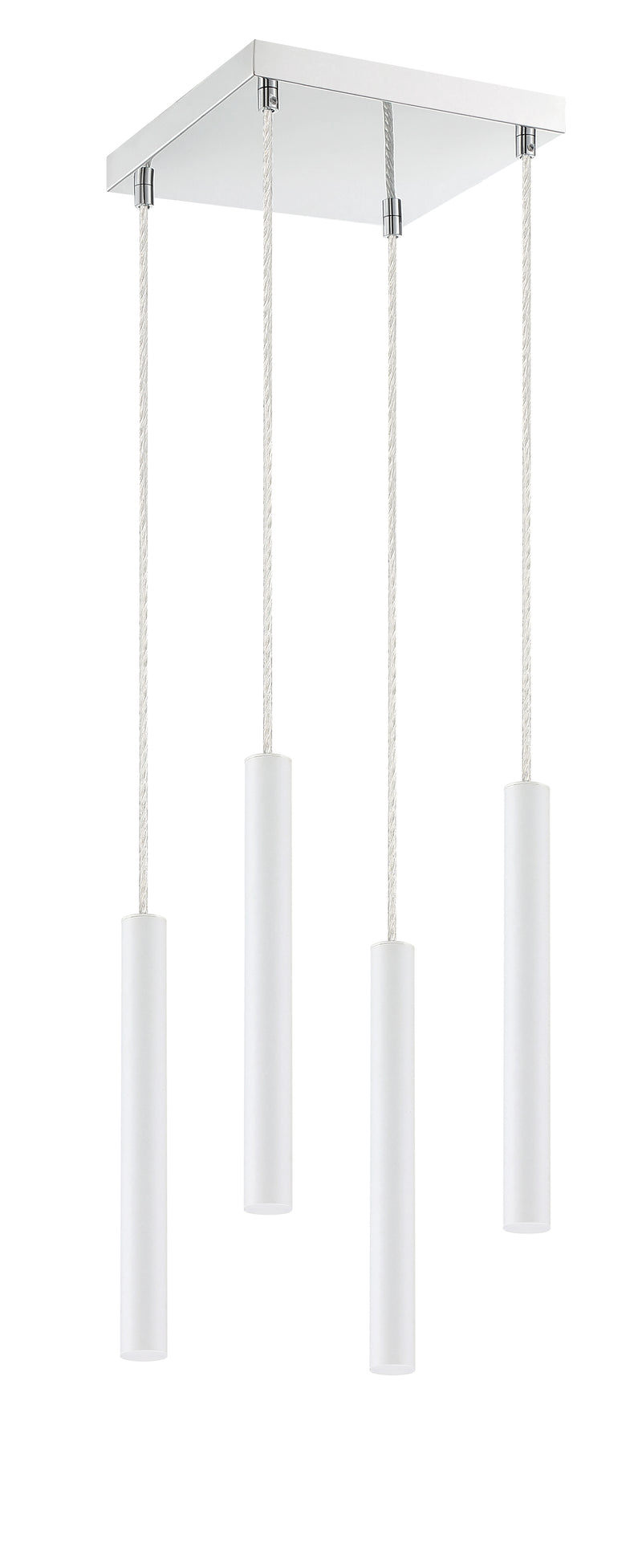 Forest 4 Light 9.5" Pendant, 12" Tall in Chrome
