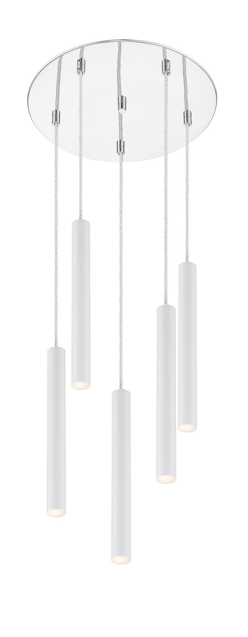 Forest 5 Light 13.5" Pendant, 12" Tall in Matte White