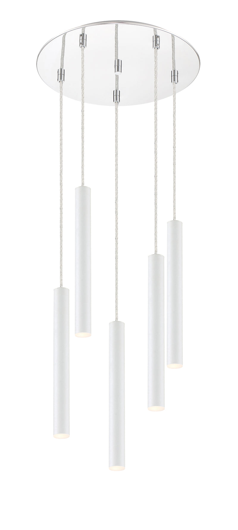 Forest 5 Light 13.5" Pendant, 12" Tall in Matte White