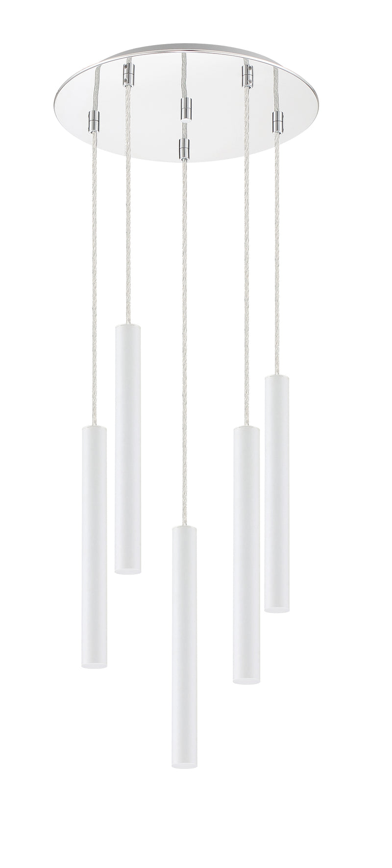 Forest 5 Light 13.5" Pendant, 12" Tall in Matte White