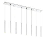 Forest 8 Light 44.25" Linear Pendant, 12" Tall in Matte White