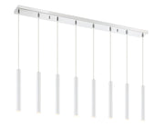 Forest 8 Light 44.25" Linear Pendant, 12" Tall in Matte White