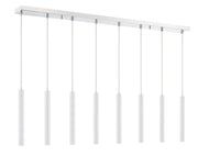 Forest 8 Light 44.25" Linear Pendant, 12" Tall in Matte White