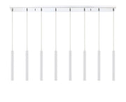 Forest 8 Light 44.25" Linear Pendant, 12" Tall in Matte White