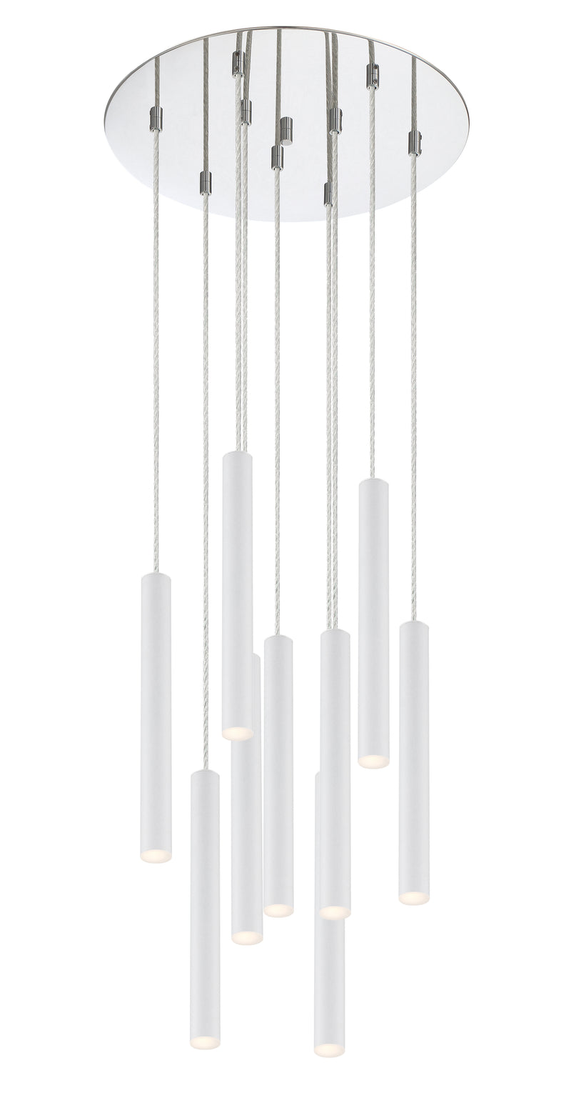 Forest 9 Light 16" Pendant, 12" Tall in Matte White