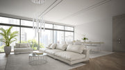 Forest 9 Light 16" Pendant, 12" Tall in Matte White in a room setting