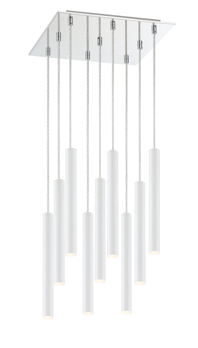 Forest 9 Light 14" Pendant, 12" Tall in Matte White