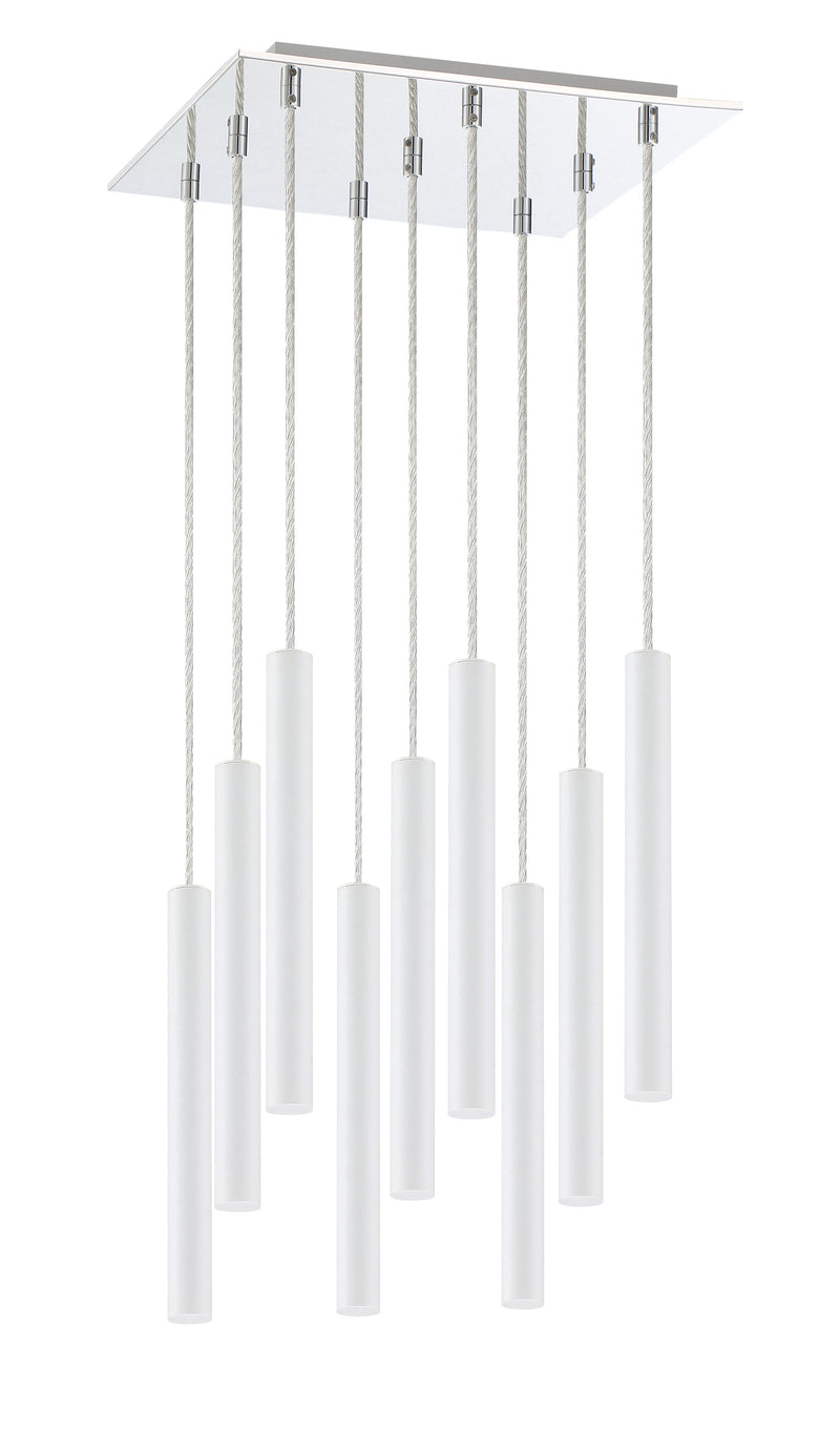 Forest 9 Light 14" Pendant, 12" Tall in Matte White