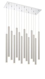 Forest 14 Light 9.75" Pendant, 24" Tall in Brushed Nickel