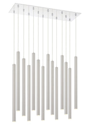Forest 14 Light 9.75" Pendant, 24" Tall in Brushed Nickel