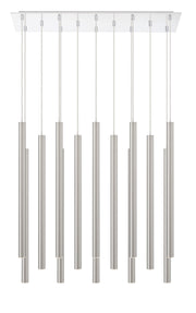 Forest 14 Light 9.75" Pendant, 24" Tall in Brushed Nickel
