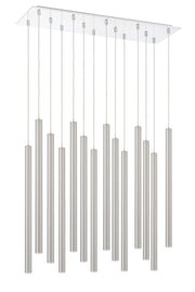 Forest 14 Light 9.75" Pendant, 24" Tall in Brushed Nickel