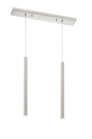 Forest 2 Light 30" Linear Pendant, 24" Tall in Brushed Nickel